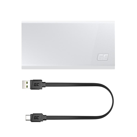 Green Cell PowerPlay20s - Banque d'énergie 20000 mAh avec USB-A QuickCharge 3.0 et 2x USB-C Power Delivery 22.5W (blanc)