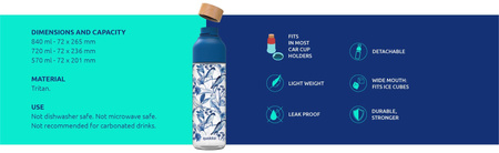 Quokka Ice - tritanová láhev na vodu o objemu 570 ml (Pink Botanical)