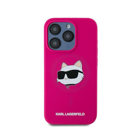Karl Lagerfeld Silikon Choupette Kopf MagSafe - iPhone 15 Pro Tasche (rosa)
