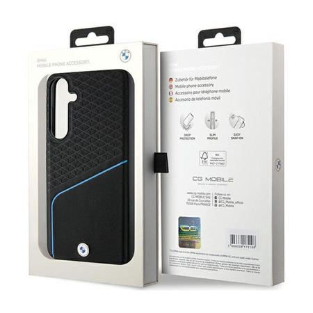 BMW Signature Leather Textured & Line MagSafe - Samsung Galaxy S24 tok (fekete)