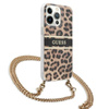 Guess Leopard Gold Stripe Crossbody - pouzdro pro iPhone 13 Pro