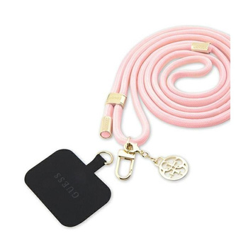 Guess CBDY Cord Nylon 4G Metal Charm - univerzální řemínek na telefon (růžový)