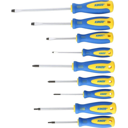 Kinzo - Set aus 9 solide verarbeiteten Schraubendrehern/Schraubenziehern