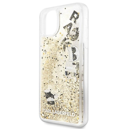Karl Lagerfeld Glitter Liquid Floatting Charms - iPhone 11 Pro Max Case (Gold Floatting Charms)