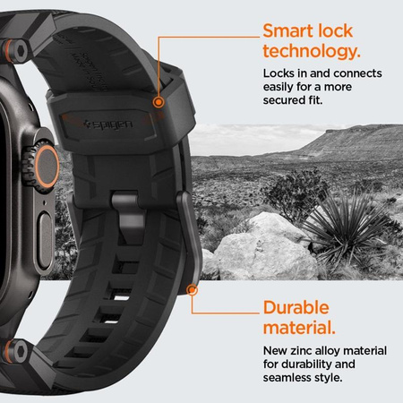Spigen DuraPro Armor - szíj Apple Watch 44/45/46/49 mm-es órához (Black Edition)