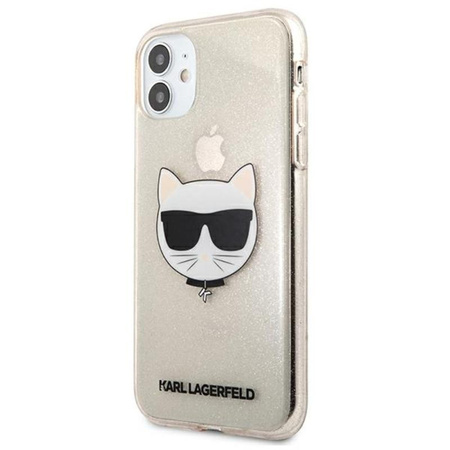 Karl Lagerfeld Choupette Head Glitter - Coque iPhone 11 (Or)