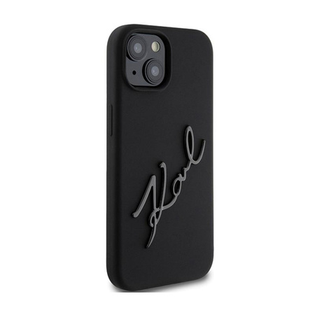 Karl Lagerfeld szilikon Karl Script - iPhone 15 tok (fekete)