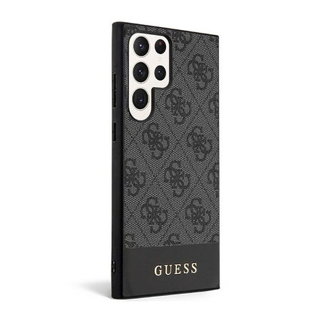 Pouzdro Guess 4G Bottom Stripe Metal Logo Collection - Samsung Galaxy S23 Ultra (černé)