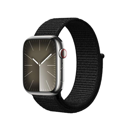 Crong Nylon Reflex - Sportszíj Apple Watch 38/40/41/42 mm-hez (Fekete)