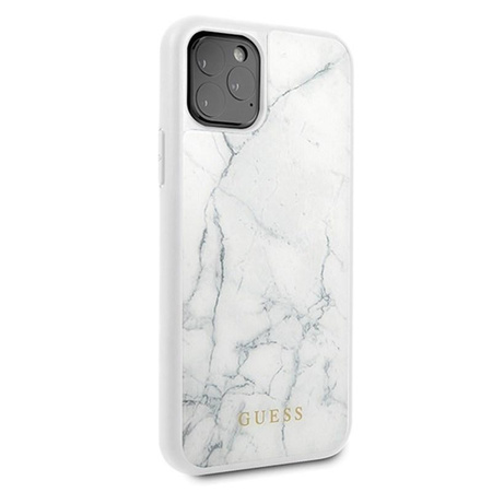 Guess Márvány edzett üveg keménytok - iPhone 11 Pro tok (fehér)