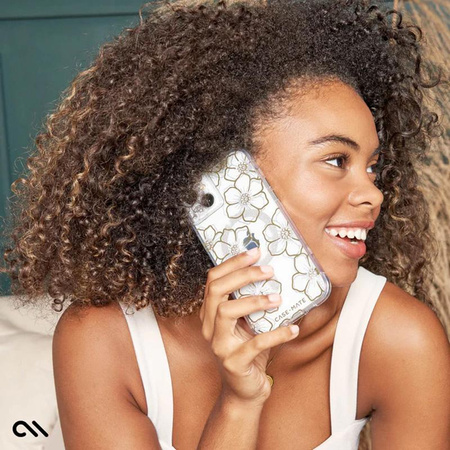 Case-Mate Floral Gems MagSafe - iPhone 15 Plus Tasche (Gold)