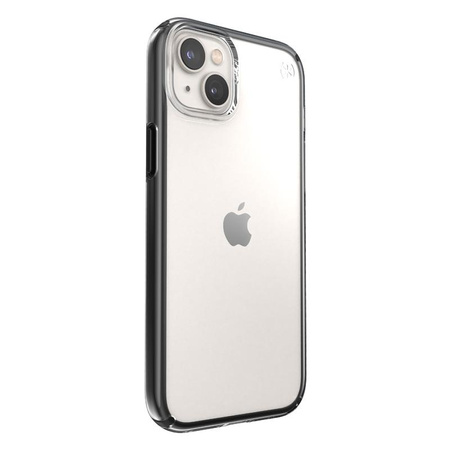 Speck Presidio Perfect-Clear s nárazovou geometrií - pouzdro pro iPhone 15 Plus / 14 Plus s povrchovou úpravou MICROBAN (čiré / černé)