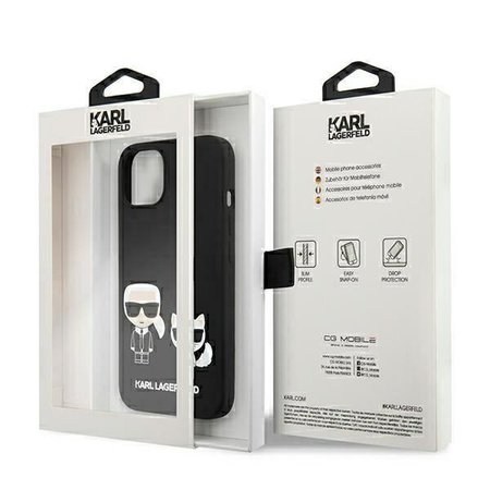 Karl Lagerfeld Slilicone Karl & Choupette Magsafe - pouzdro na iPhone 13 (černé)