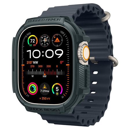 Spigen Rugged Armor - Gehäuse für Apple Watch Ultra 1/2 49 mm (Abyss Grün)