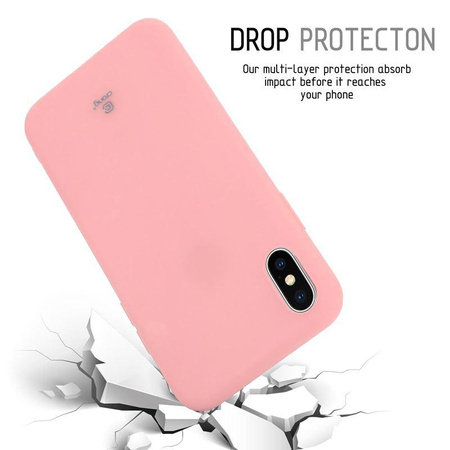 Crong Soft Skin Cover - pouzdro pro iPhone Xs / X (růžové)
