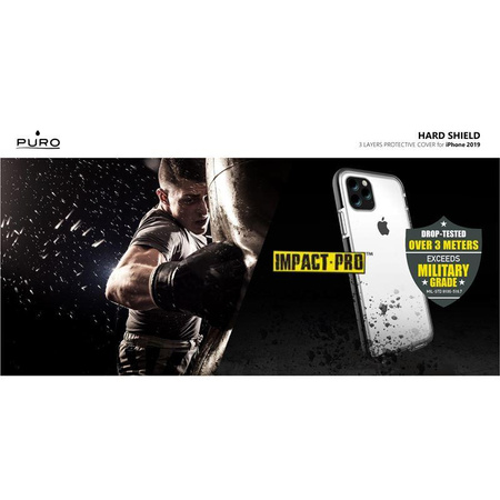 PURO Impact Pro Hard Shield - iPhone 11 Pro Tasche (schwarzer Rahmen)