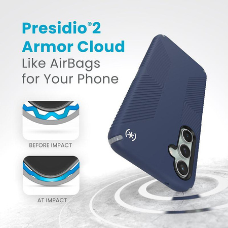 Speck Presidio2 Grip - Samsung Galaxy S23 FE tok (tengerparti kék/fekete/fehér)
