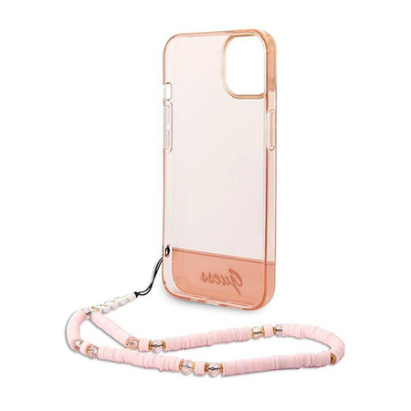 Guess GUHCP14MHGCOHP iPhone 14 Plus 6,7" różowy/pink hardcase Translucent Pearl Strap