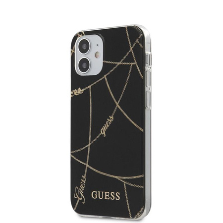 Guess arany lánc - iPhone 12 Mini tok (fekete)