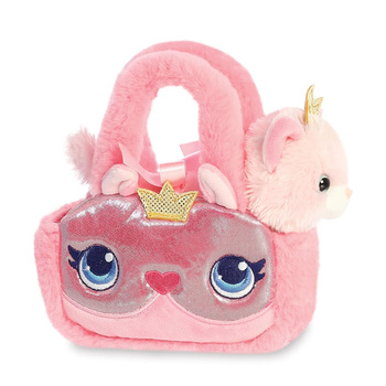 Fancy Pals – Plüsch-Prinzessin-Katze mit goldener Krone in einer rosa Tasche, 20 cm, umweltfreundlich