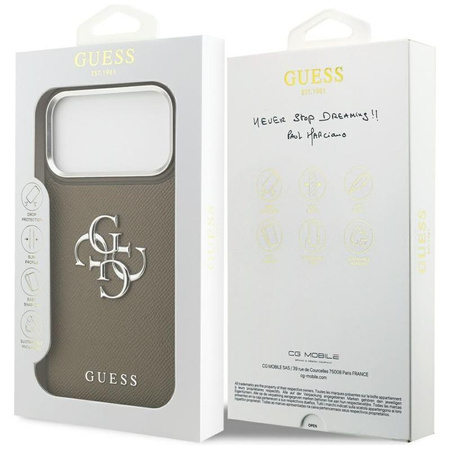 Guess Grained Big 4G Classic Logo - Hülle iPhone 17 Pro Max (braun)