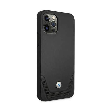 BMW Leder Perforiert - Tasche für iPhone 12 / iPhone 12 Pro (schwarz)