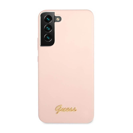 Guess Silicone Script Metal Logo - Samsung Galaxy S23+ Case (pink)