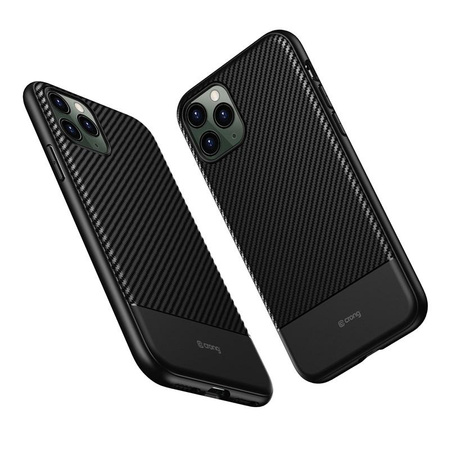 Crong Prestige Carbon Cover - Custodia per iPhone 11 Pro Max (Nero)