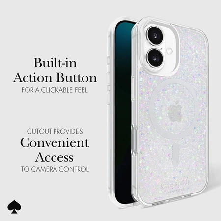 Kate Spade New York Protective MagSafe - Pouzdro pro iPhone 16 (Chunky Glitter)