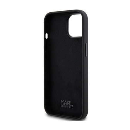 Karl Lagerfeld Silicone Choupette Metal Pin - iPhone 15 Plus Case (Black)
