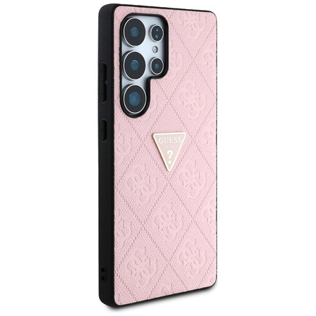 Pouzdro Guess Hot Stamp 4G Pattern Triangle Metal Logo - Samsung Galaxy S25 Ultra (růžové)