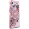 Guess IML Flowers MagSafe - Hülle für iPhone 16e (rosa)