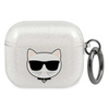 Karl Lagerfeld Choupette Head Glitter - pouzdro na AirPods 3 (stříbrné)