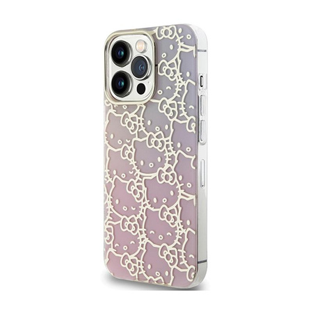 Hello Kitty IML Gradient Electrop Crowded Kitty Head - iPhone 15 Pro tok (rózsaszín)