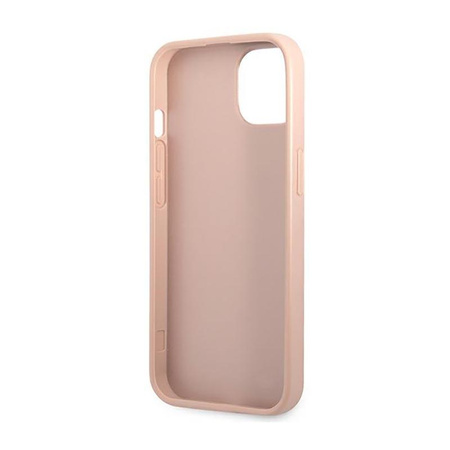 Guess Saffiano Triangle Logo Case - Hülle für iPhone 14 Plus (Rosa)