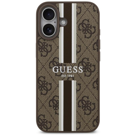 Guess 4G Printed Stripes MagSafe - Pouzdro iPhone 17 (hnědé)