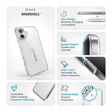 Speck Gemshell - Etui iPhone 16 Plus (Clear)