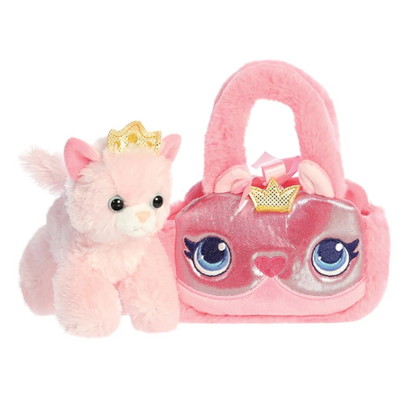 Fancy Pals – Plush Toy Princess Kitty with Gold Crown in Pink Bag 20 cm Eco-Friendly