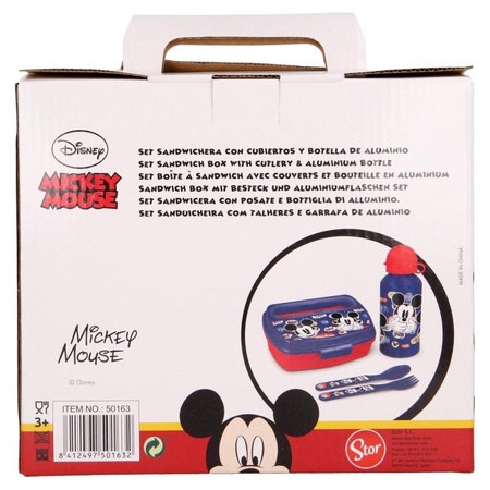 Mickey Mouse - Sada obědového boxu, 400ml láhev, příbor