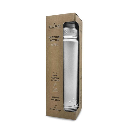PURO Outdoor - Butelka termiczna ze stali nierdzewnej 750 ml (Light Grey)