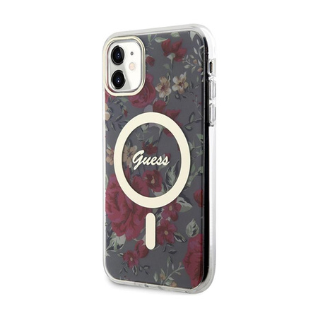 Guess Flower MagSafe - Case for iPhone 11 (Green)