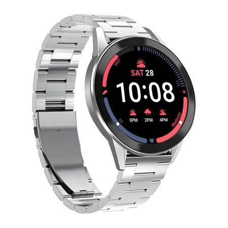 PURO Metall-Edelstahlband - Edelstahlband / Armband für Samsung Galaxy Watch 5 / Watch 5 Pro / Watch 4 / Watch 4 Classic (silber)