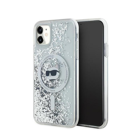Karl Lagerfeld Liquid Glitter Choupette Head MagSafe - iPhone 11 Hülle (Transparent)