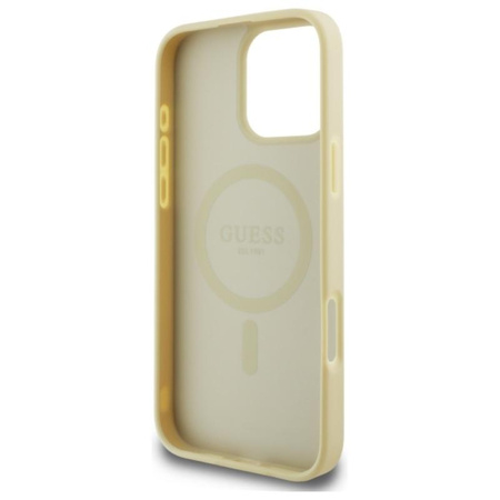 Guess Saffiano Peony Classic Logo MagSafe - Case for iPhone 16 Pro Max (gold)