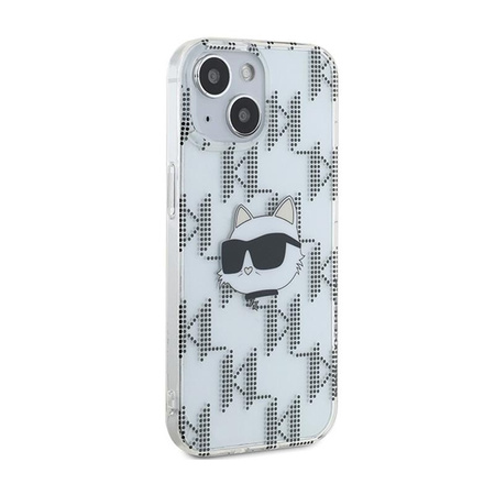 Karl Lagerfeld IML Choupette Kopf & Monogramm - iPhone 15 / 14 / 13 Hülle (Transparent)