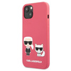 Karl Lagerfeld Silikonové pouzdro Karl & Choupette - iPhone 13 mini (fuchsiová)