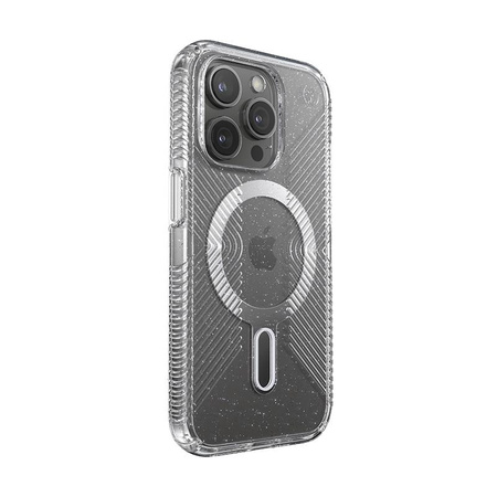 Speck Presidio Lux Grip ClickLock & Magsafe - iPhone 15 Pro tok (átlátszó / krómozott kivitel / derűs ezüst)