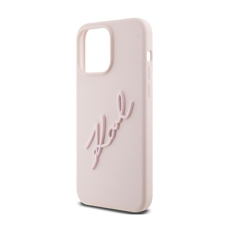 Karl Lagerfeld Silicone Karl Script - Coque iPhone 15 Pro Max (rose)