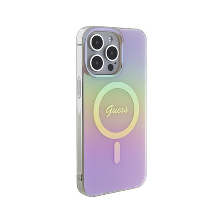 Pouzdro Guess IML Iridescent MagSafe - iPhone 15 Pro Max (růžové)