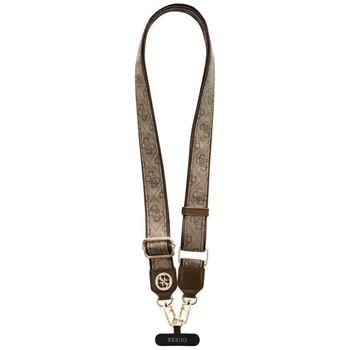 Guess Universal Crossbody Strap 4G Tether Patch Strass Metal Logo - Universal Phone Strap / Lanyard (Brown)